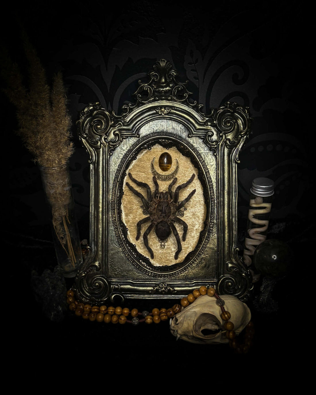 Sophistication — handmade gothic art with velvet, Morbid Oddities