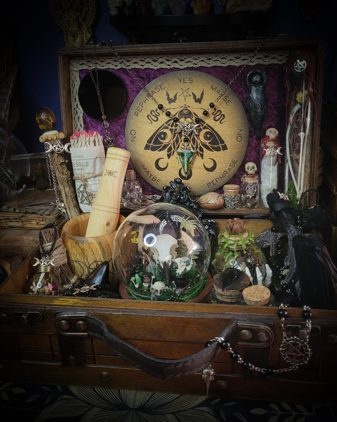 Universal Witch Altar Box — handmade portable altar by Morbid Oddities