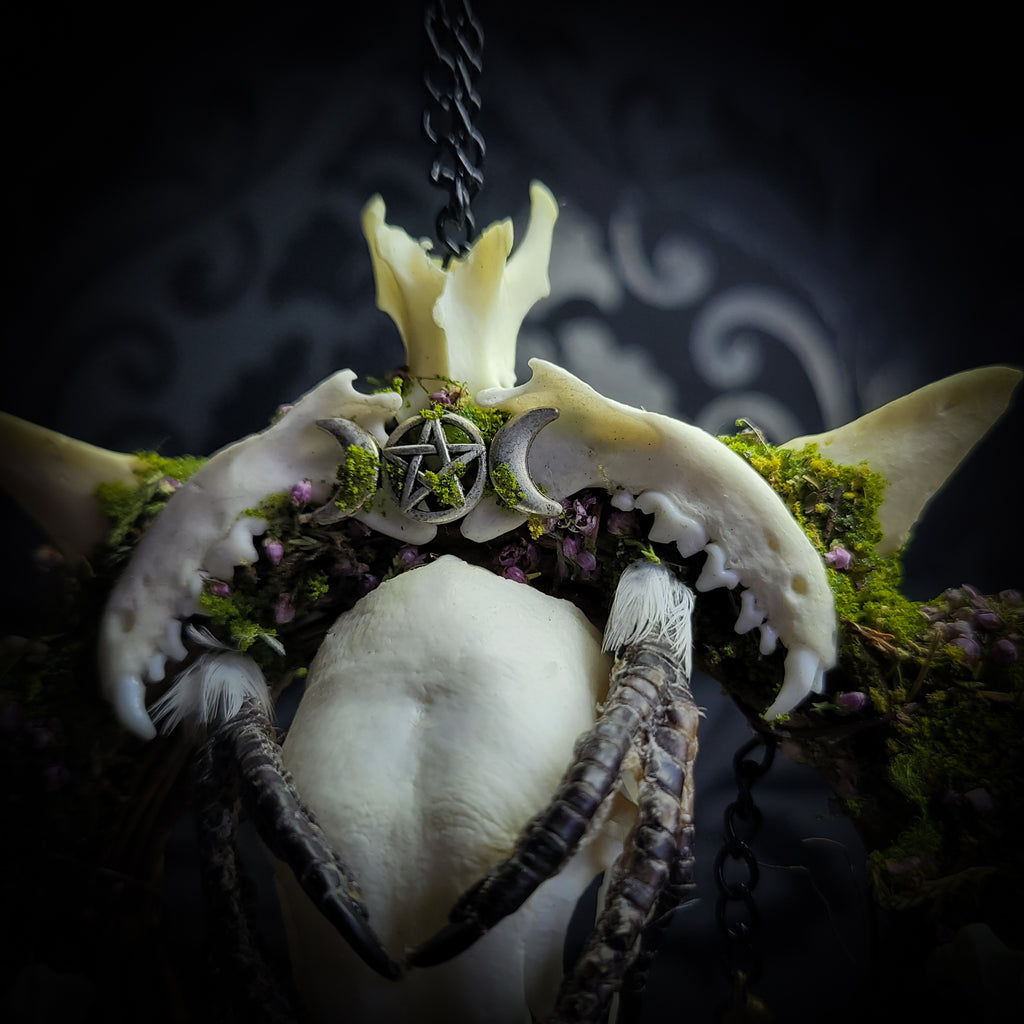 Witch Bell — handmade protective witch bells, made to order. Unique ritual charm with metal bells, bones and symbolic elements, designed for doorways, altars and ritual spaces. Handcrafted occult decor by Morbid Oddities
