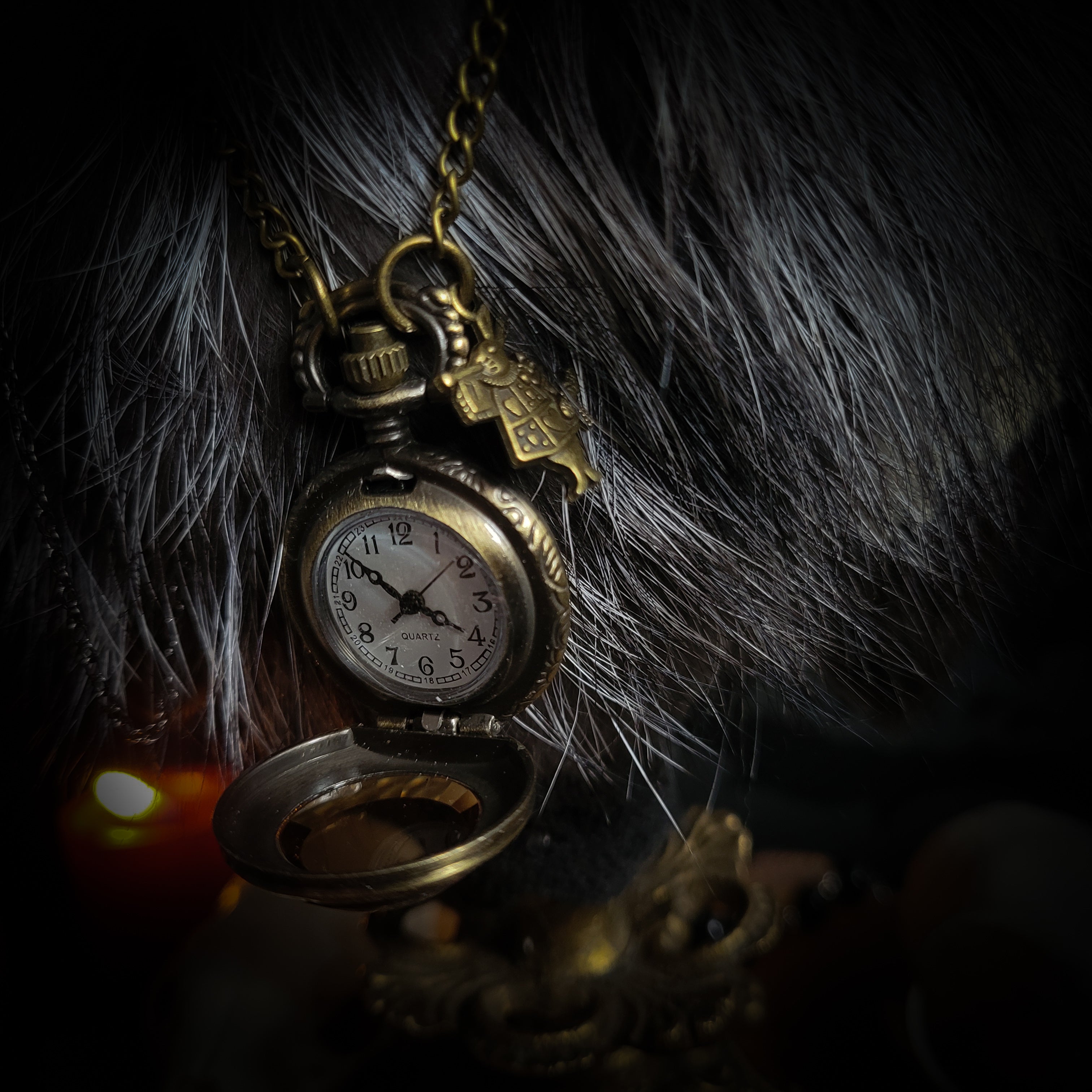 Silent Companion — handmade gothic art doll, made to order. One-of-a-kind puppet with real animal skull on antique decorative base, fully handmade original character. Dark collectible sculpture by Morbid Oddities.