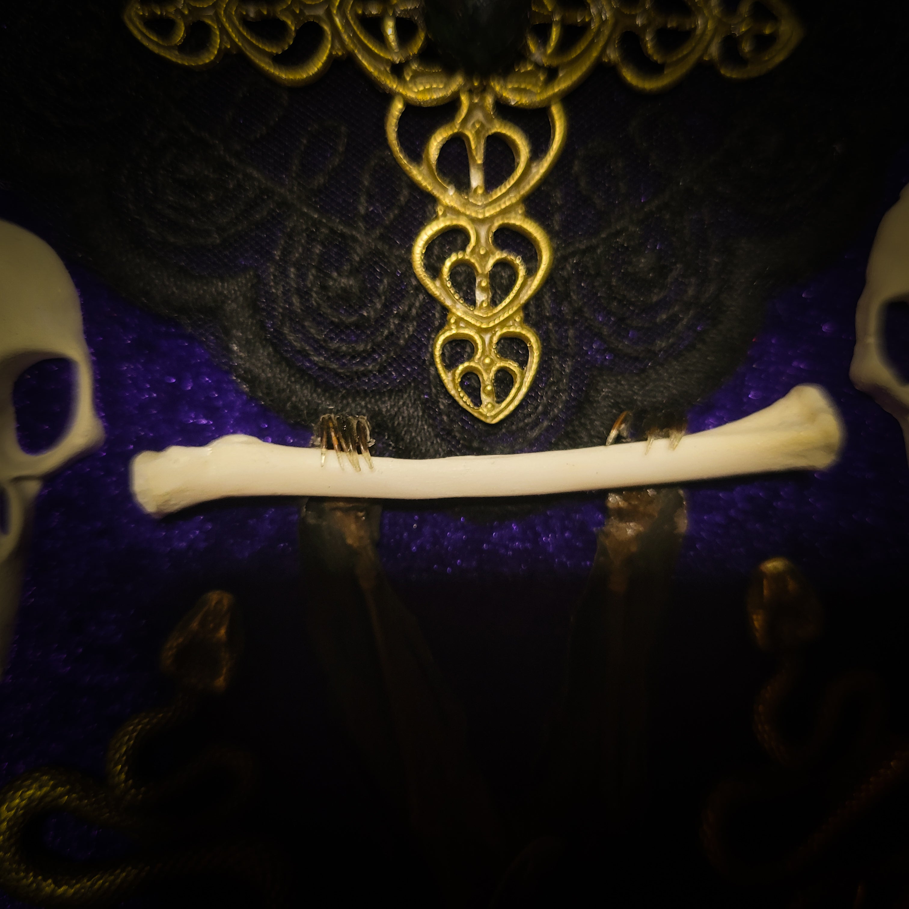 Bat Wooden Coffins — handmade gothic coffin shadowbox, made to order. Handbuilt wooden coffin frame with bat specimen, velvet background, ornate decorations and ritual details. Dark gothic wall and altar decor, made from scratch.