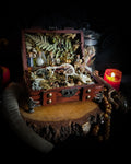 Wild Familiar Woodland — gothic relic box with real mouse skeleton, forest botanicals and minerals, handmade dark decor