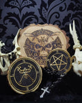 Handmade gothic pyrography sigil — occult sigil design hand-burned into natural wood, ritual tool for altar, divination or meditation, approx. 10cm