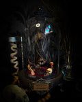 The Ritual — handmade gothic bat glass dome with preserved bat, red velvet, pentagram and occult elements | Morbid Oddities