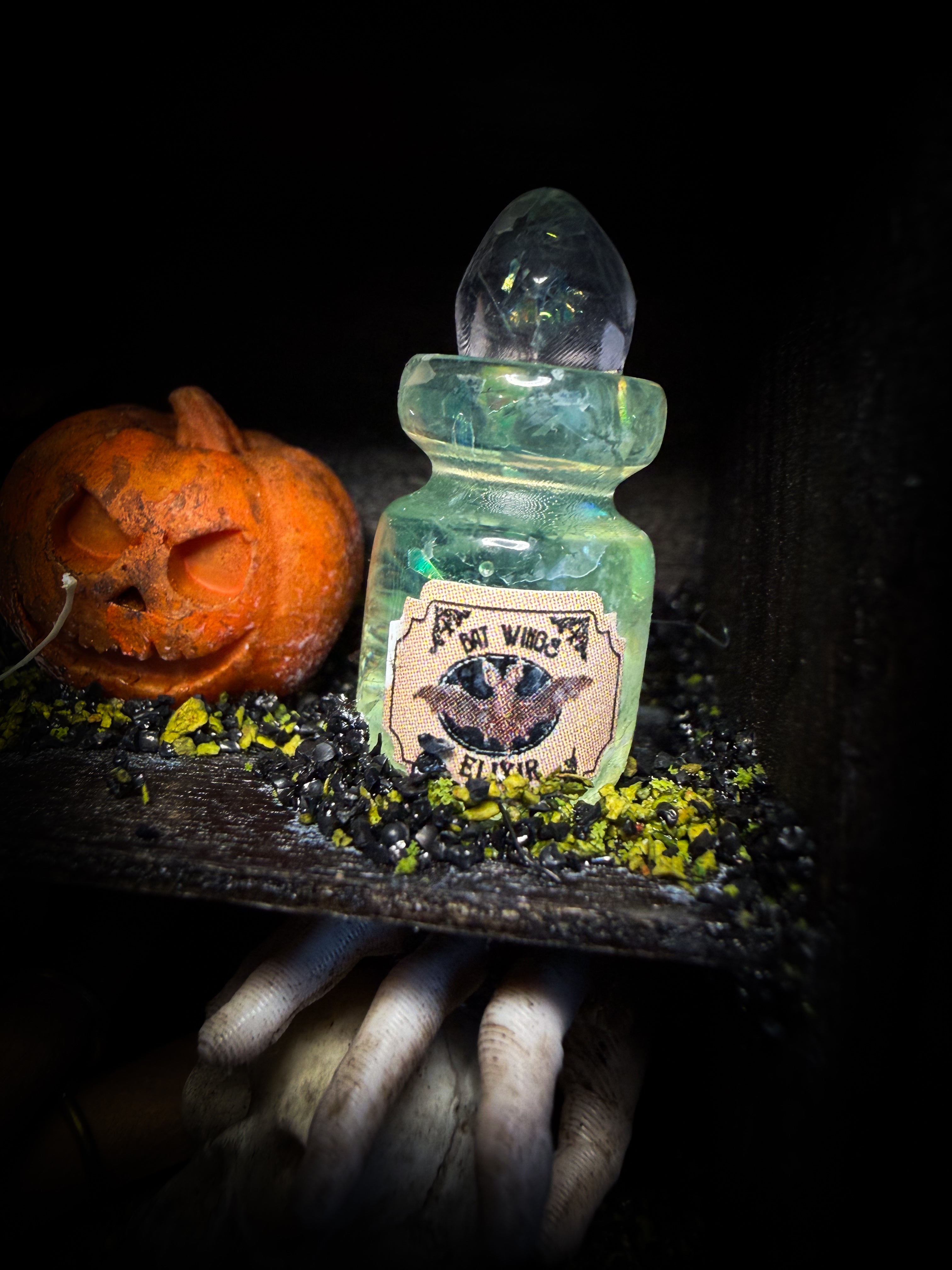 The Curator | handmade witchy shadowbox with real tarantula, ouija board, pentagram, skulls, spell books, glass dome and curiosities, dark wood frame with black velvet | Morbid Oddities