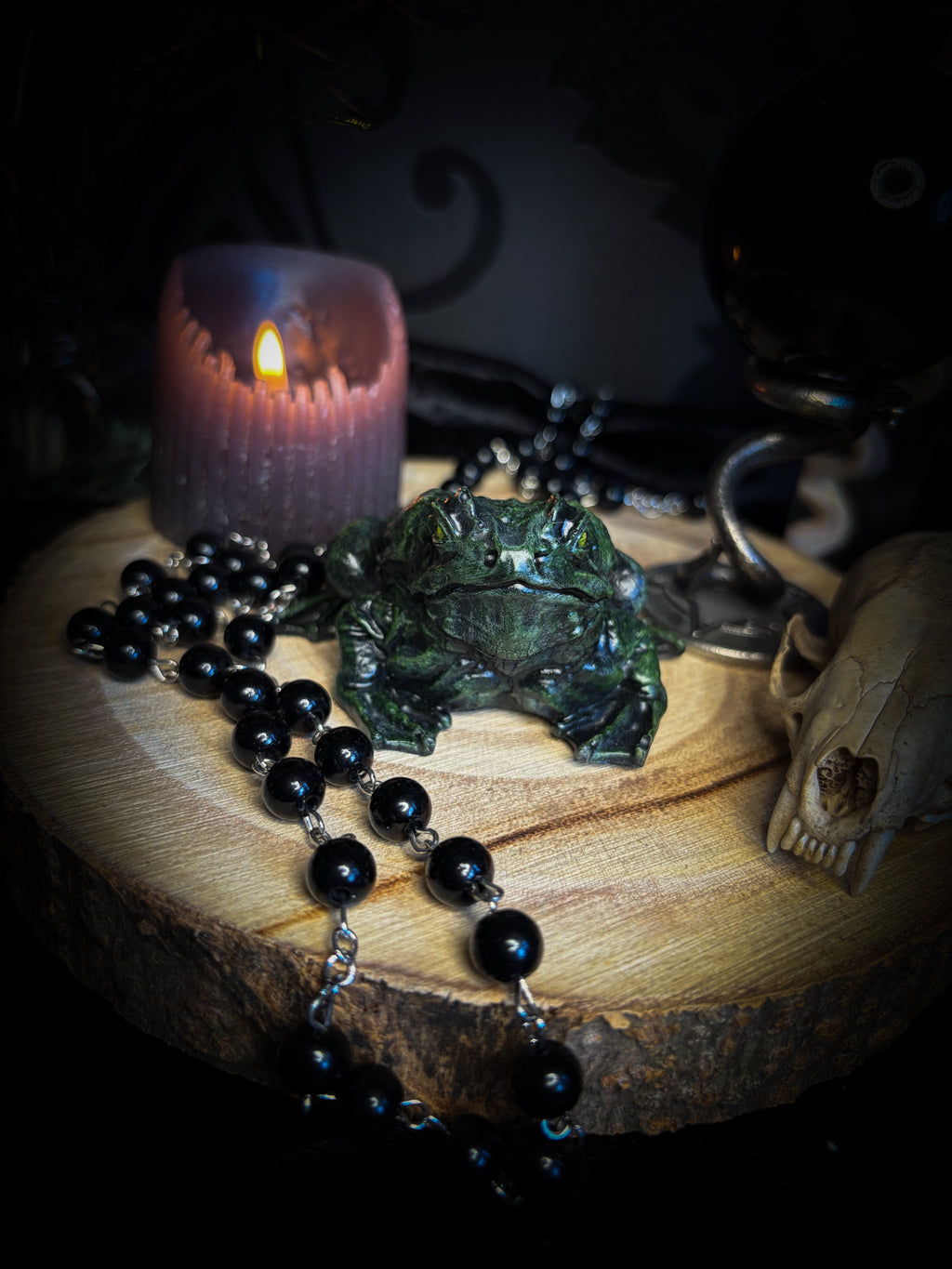Handmade gothic toad figurine sculpture, hand-painted, whimsical dark decor | Morbid Oddities