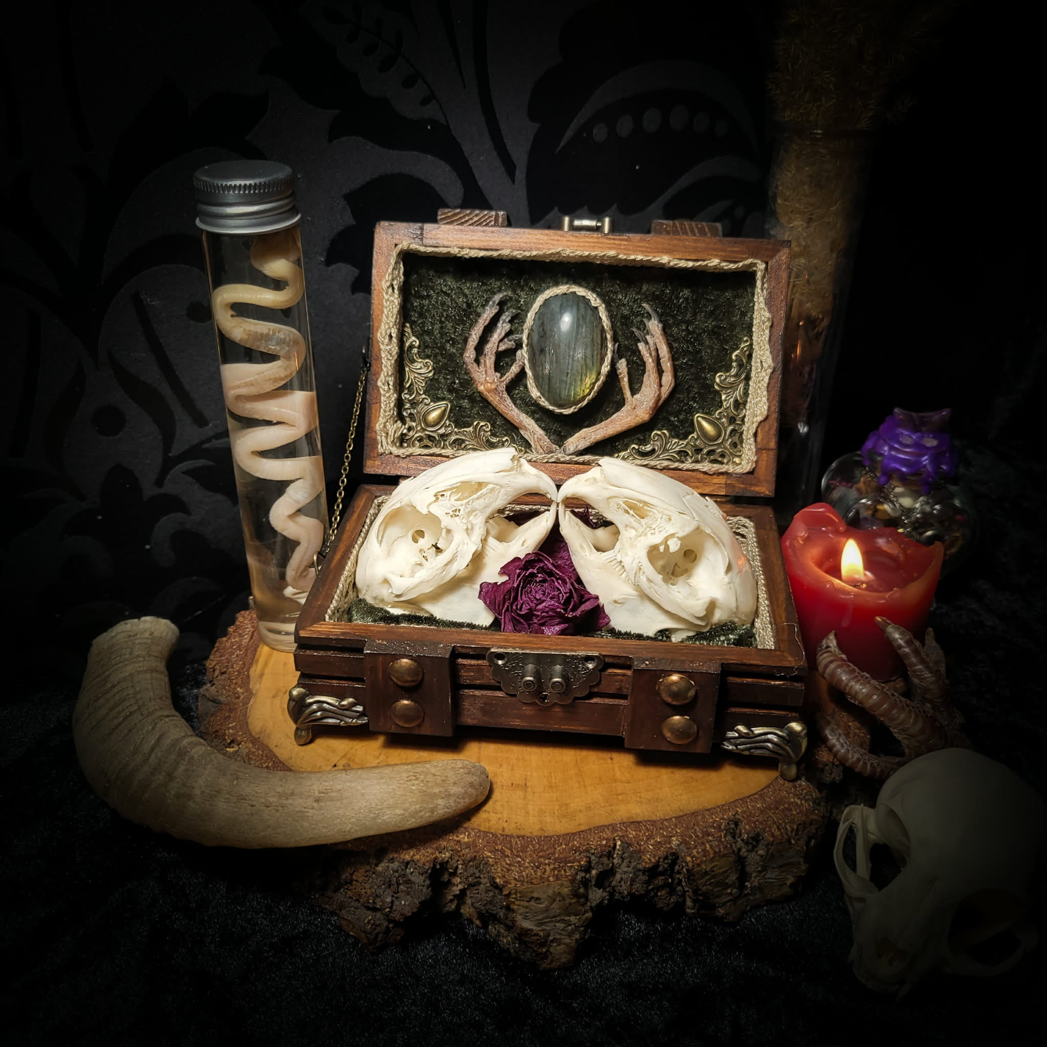 handmade gothic witch wall decor dark romantic floral